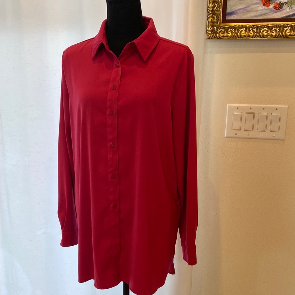 Susan graver long sleeve button down